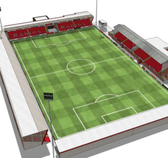 现代足球场su模型