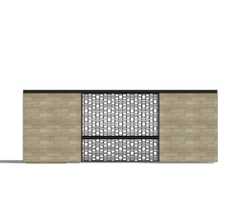 中式景观墙su模型