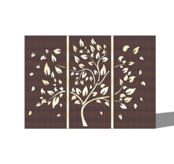 中式屏风隔断su模型