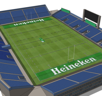 现代橄榄球场su模型