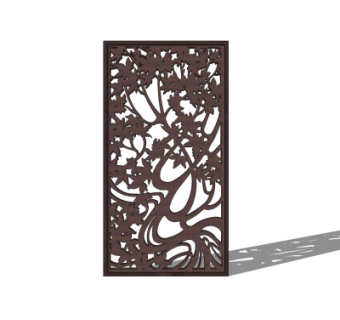 中式屏风隔断su模型