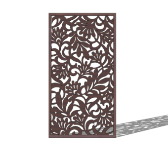 中式屏风隔断su模型