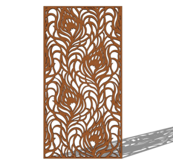 中式屏风隔断su模型