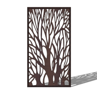 中式屏风隔断su模型