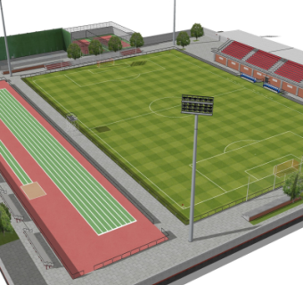 现代足球场su模型