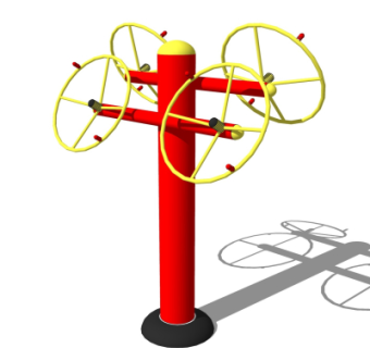 现代户外健身器材su模型