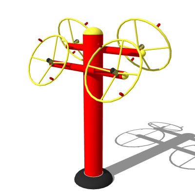 现代户外健身器材su模型