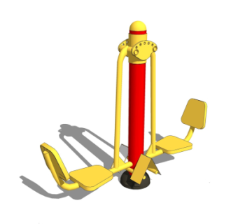 现代户外健身器材su模型