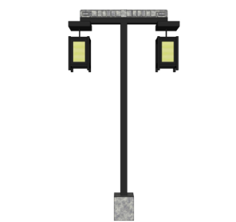 中式路灯su模型