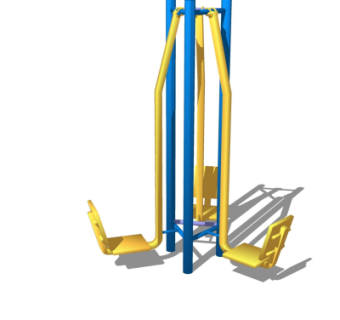 现代户外健身器材su模型