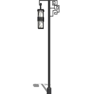 中式路灯su模型