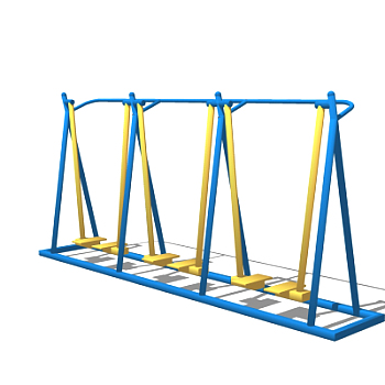 现代户外健身器材su模型