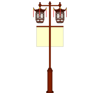 中式路灯su模型