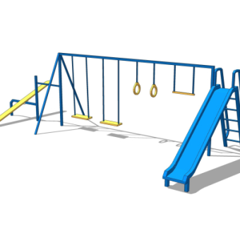 现代儿童滑梯su模型