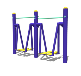 现代户外健身器材su模型