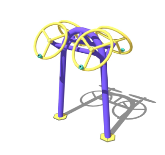 现代户外健身器材su模型