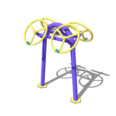 现代户外健身器材su模型