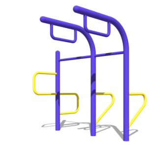 现代户外健身器材su模型