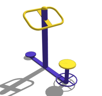 现代户外健身器材su模型