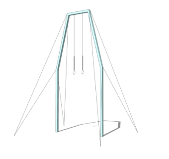现代户外健身器材su模型