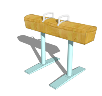 现代户外健身器材su模型