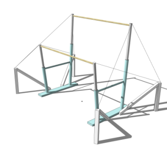 现代户外健身器材su模型