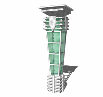 现代户外景观灯su模型