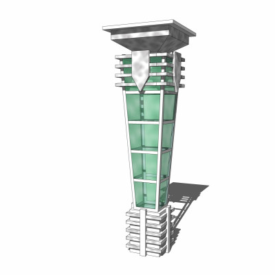 现代户外景观灯su模型