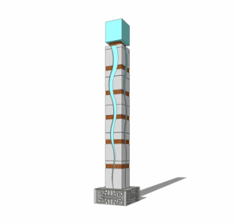 现代户外景观灯su模型