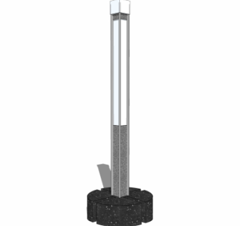 现代户外景观灯su模型