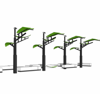 现代户外景观灯su模型