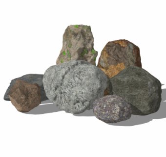 自然风石头su模型