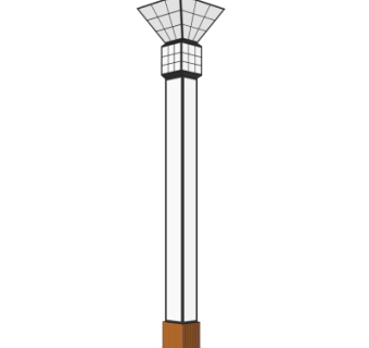 新中式景观灯su模型