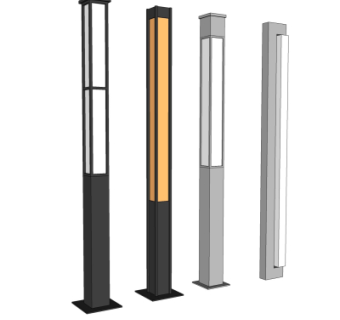 新中式景观灯su模型