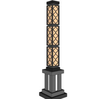 新中式景观灯su模型