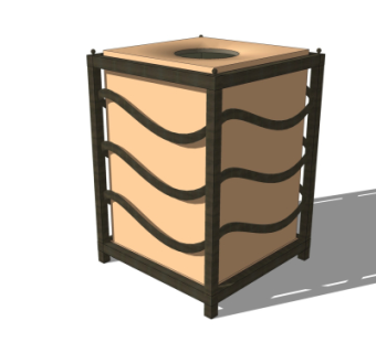 现代垃圾桶su模型