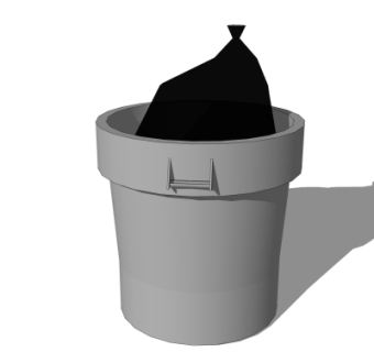 现代垃圾桶su模型