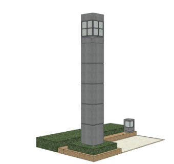 新中式景观灯su模型