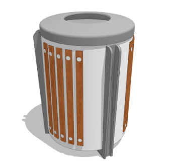 现代垃圾桶su模型