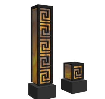 新中式景观灯su模型