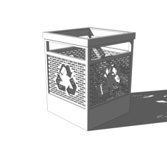 现代垃圾桶su模型