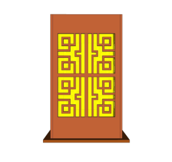 新中式景观灯su模型