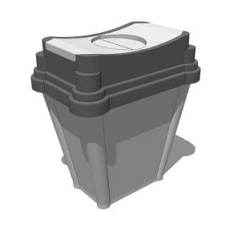 现代垃圾桶su模型