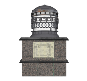 新中式景观灯su模型