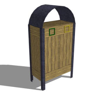 现代垃圾桶su模型