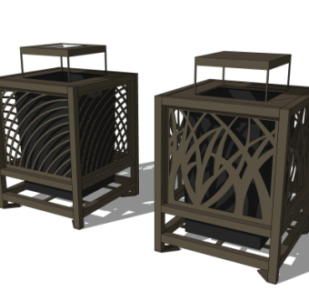 现代垃圾桶su模型