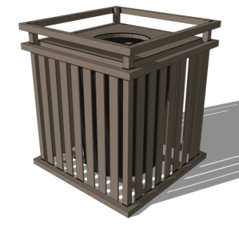 现代垃圾桶su模型