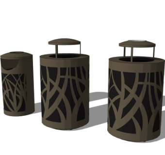 现代垃圾桶su模型