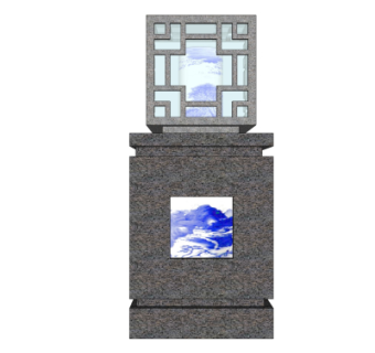 新中式景观灯su模型