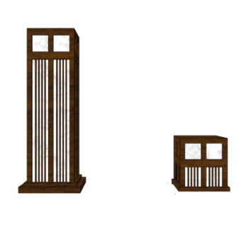 新中式景观灯su模型